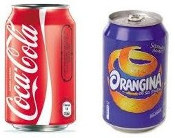 lattine coca cole a orangina